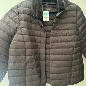 Jmaclaughing Camden Jacket - Brown Quilted Jacket with Faux Fur Collar